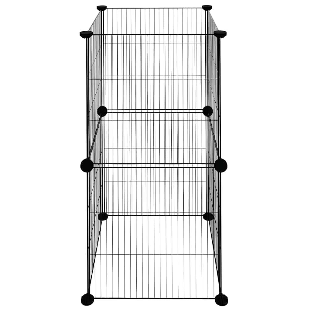 Klatka Vidaxl Pets z 8 paneli 35x35 cm stalowa czarna