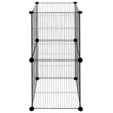 Klatka Vidaxl Pets z 8 paneli 35x35 cm stalowa czarna