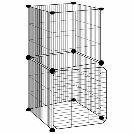 Vidaxl Pets Cage z drzwiami 8 paneli 35x35 cm stalowa czarna
