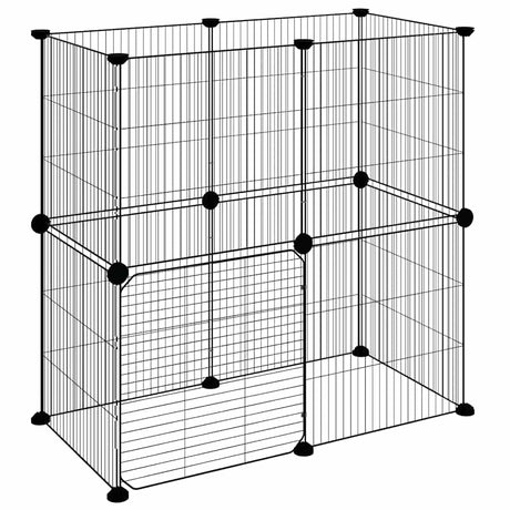 Vidaxl Pets Cage z drzwiami 12 paneli 35x35 cm stalowa czarna