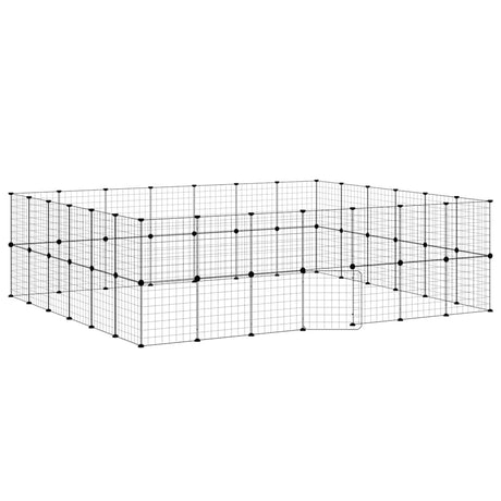 Klatka dla zwierząt Vidaxxl z drzwiami 52 panele 35x35 cm stal czarna