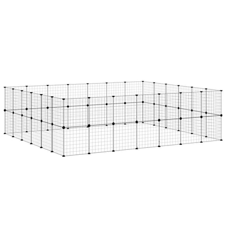 Klatka dla zwierząt Vidaxxl z drzwiami 52 panele 35x35 cm stal czarna