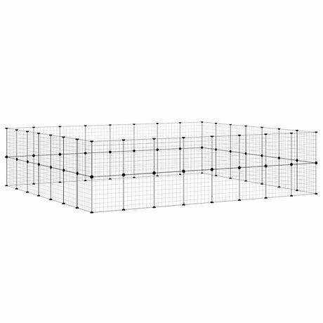 Klatka dla zwierząt Vidaxxl z drzwiami 60 paneli 35x35 cm stal czarna
