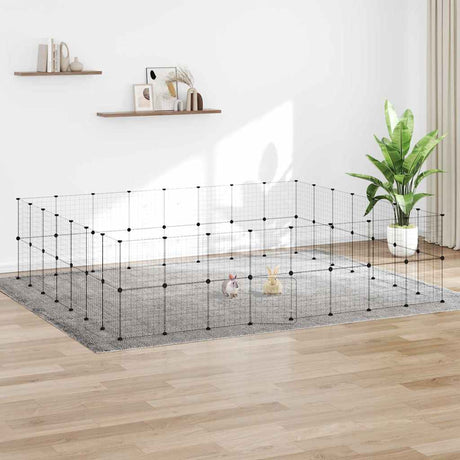 Klatka dla zwierząt Vidaxxl z drzwiami 60 paneli 35x35 cm stal czarna