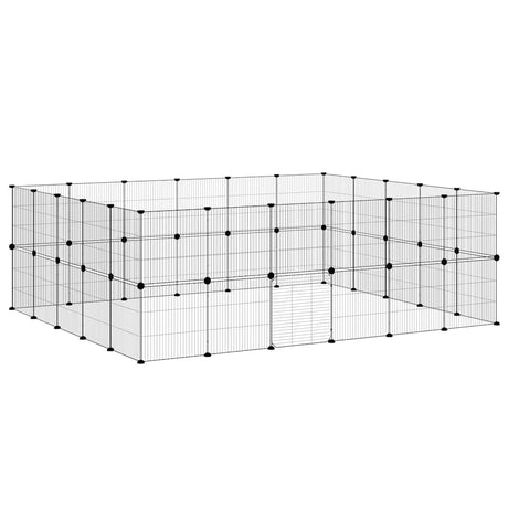 Klatka dla zwierząt Vidaxxl z drzwiami, 44 panele, 35x35 cm, stal czarna