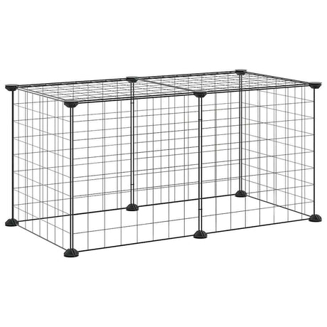 Klatka Vidaxl Pets z 8 paneli 35x35 cm stalowa czarna