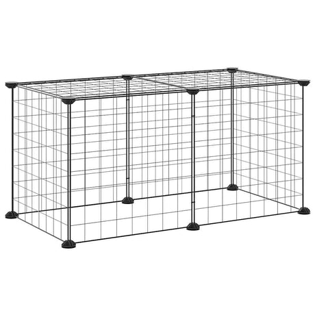 Klatka Vidaxl Pets z 8 paneli 35x35 cm stalowa czarna