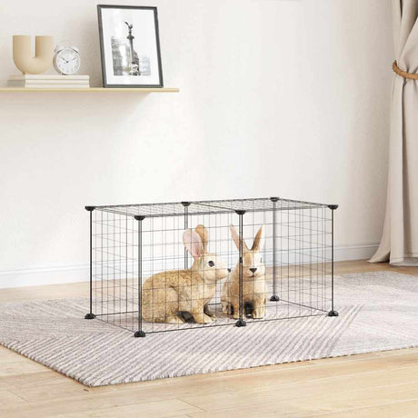 Klatka Vidaxl Pets z 8 paneli 35x35 cm stalowa czarna