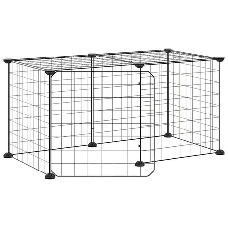 Vidaxl Pets Cage z drzwiami 8 paneli 35x35 cm stalowa czarna