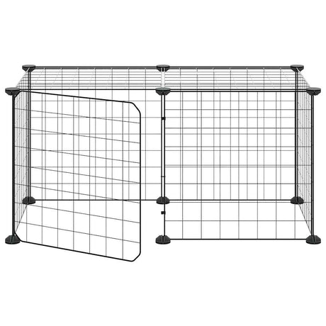 Vidaxl Pets Cage z drzwiami 8 paneli 35x35 cm stalowa czarna