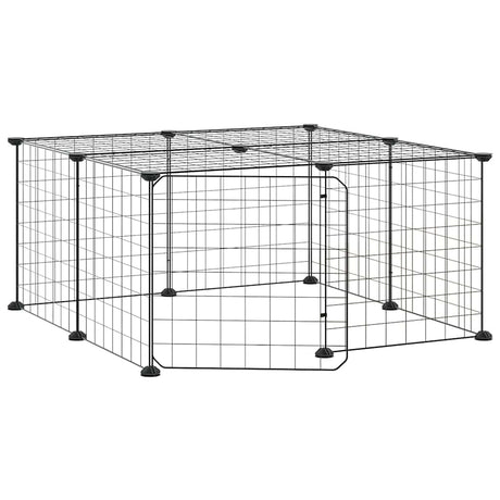 Vidaxl Pets Cage z drzwiami 12 paneli 35x35 cm stalowa czarna