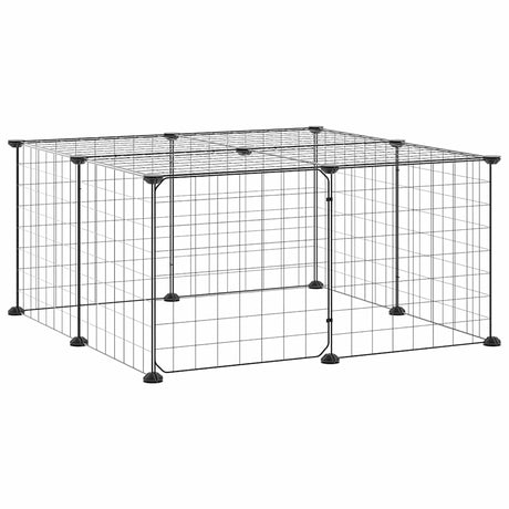 Vidaxl Pets Cage z drzwiami 12 paneli 35x35 cm stalowa czarna