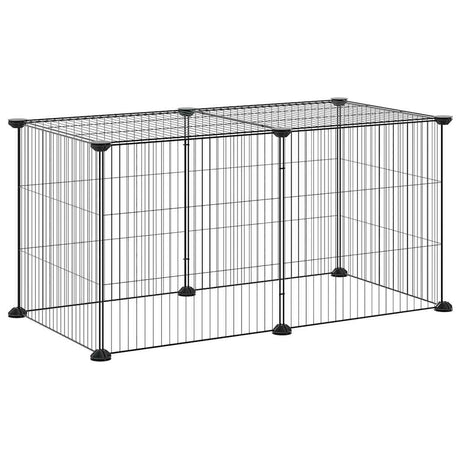 Klatka Vidaxl Pets z 8 paneli 35x35 cm stalowa czarna