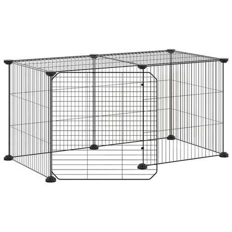 Vidaxl Pets Cage z drzwiami 8 paneli 35x35 cm stalowa czarna