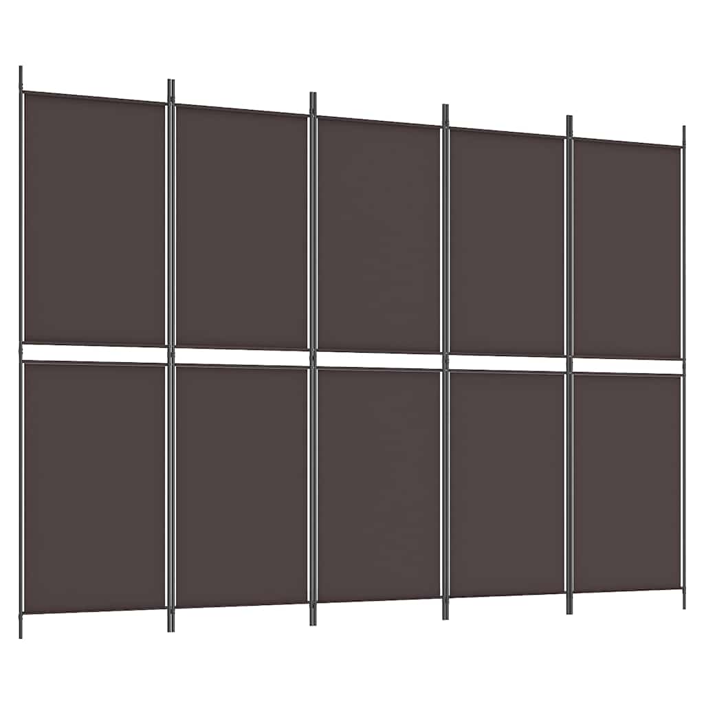 Vidaxl kamerscherm met 5 panelen 250x180 cm stof bruin