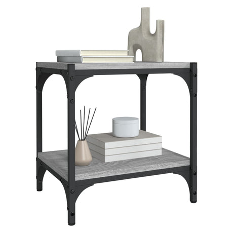 Vidaxl tv-meubel 40x33x41 cm bewerkt hout en staal grijs sonoma eiken