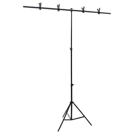 Vidaxl Tło standardowe w kształcie litery T 151x60x (70-200) cm czarny
