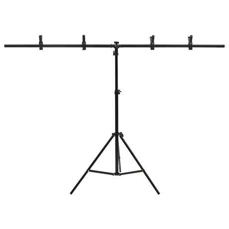 Vidaxl Tło standardowe w kształcie litery T 151x60x (70-200) cm czarny