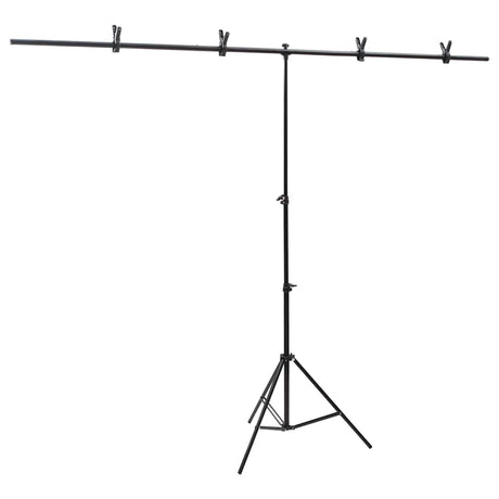 VIDAXL Tła standardowe w kształcie litery T 201x60x (70-200) cm czarny