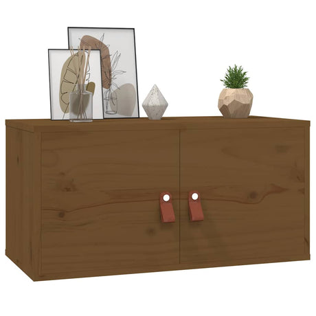 Vidaxl wandkasten 2 st 60x30x30 cm massief grenenhout honingbruin