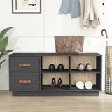 Vidaxl Shoes Bank 100x34x45 cm Solid Pine Grey