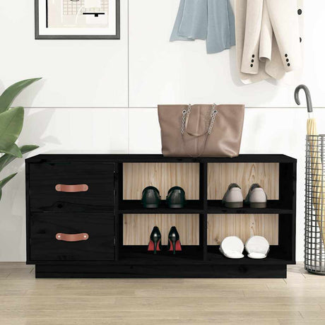 Bangi butów vidaxl 100x34x45 cm stałe sosny czarny