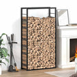 Vidaxl kominkowy matowy czarny 80x28x154 cm stal