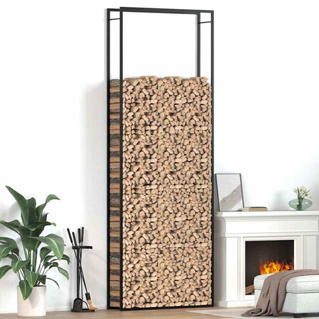 Kominek vidaxl 110x28x312 cm stalowy matowy czarny