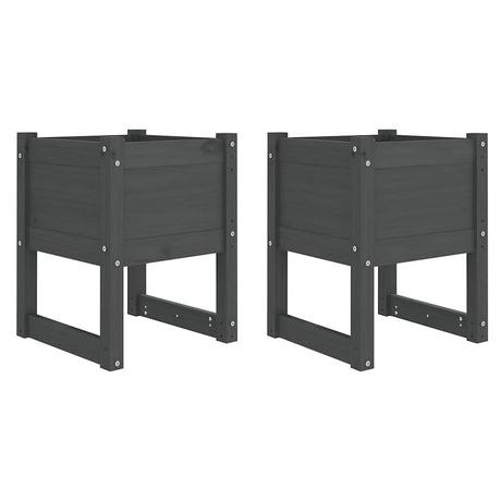 Vidaxl Sadza 2 St 40x40x52,5 cm stałą sosnową szarość szarości
