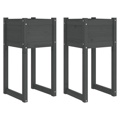 Vidaxl Sadza 2 St 40x40x81 cm stałą sosnową szarość