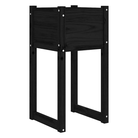 Vidaxl Planning Box 40x40x81 cm stałą sosną czarny