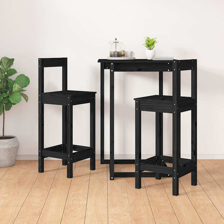 Vidaxl barstoelen 2 st 40x41,5x112 cm massief grenenhout zwart