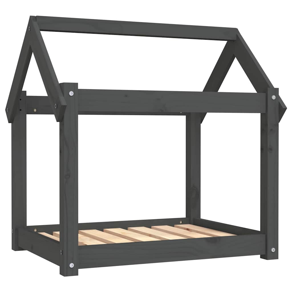 Vidaxl dla psów koszyk 71x55x70 cm stałego sosny szarości