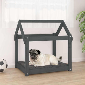 Vidaxl dla psów koszyk 71x55x70 cm stałego sosny szarości