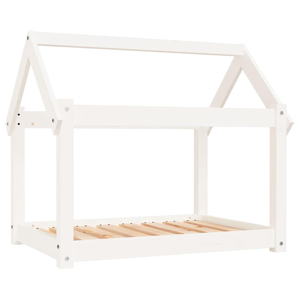 Legowisko dla psa Vidaxxl 81x60x70 cm z litego drewna sosnowego w kolorze białym