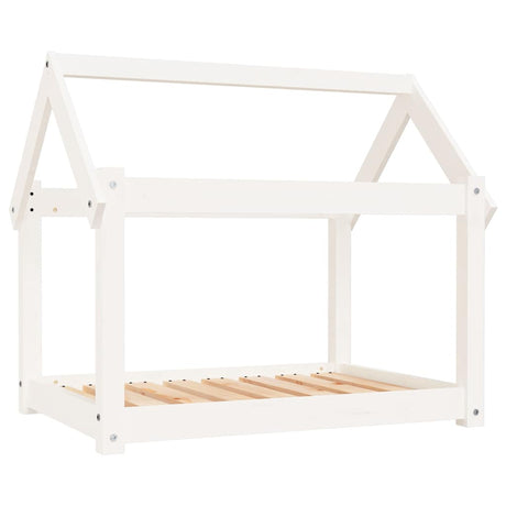 Legowisko dla psa Vidaxxl 81x60x70 cm z litego drewna sosnowego w kolorze białym