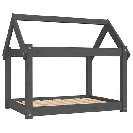 Vidaxl dla psów koszyk 81x60x70 cm stałego sosny szarości