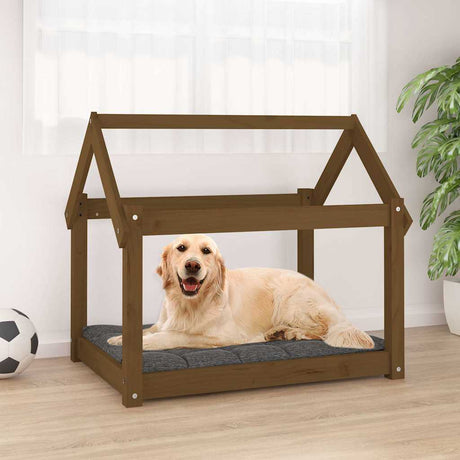 VIDAXL Dog Bask 81x60x70 cm Solid Pine Honey Brown