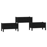 Vidaxl Planning Box 245.5x44x75 cm stałą sosną czarny