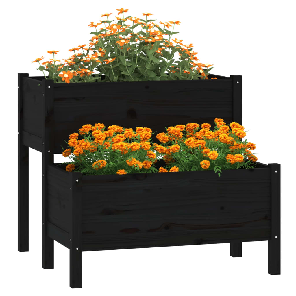 Vidaxl Planning Box 84.5x84x75 cm stałe sosny czarny