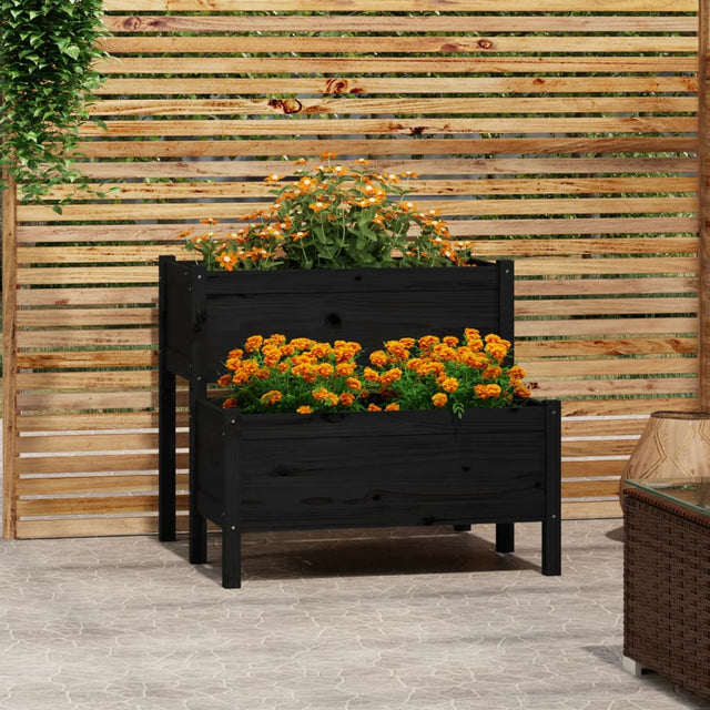 Vidaxl Planning Box 84.5x84x75 cm stałe sosny czarny