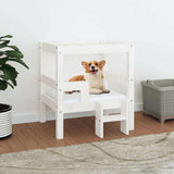 Vidaxl Dog Bask 55,5x53,5x60 cm stałą sosną białą