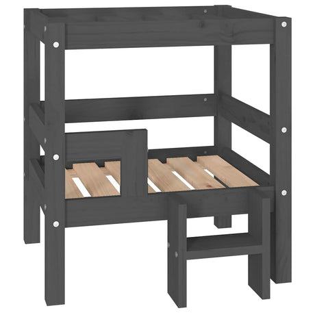 Vidaxl dla psów kosz 55,5x53,5x60 cm stałą sosnową szarość szarości
