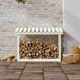Kominek vidaxl 108x64.5x78 cm stałą sosną białą
