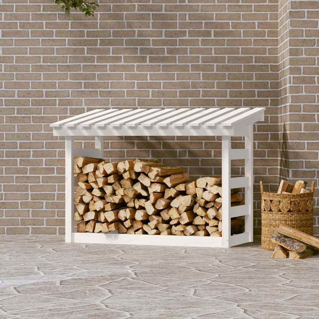 Kominek vidaxl 108x64.5x78 cm stałą sosną białą