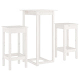 Vidaxl 3-delige barset massief grenenhout wit