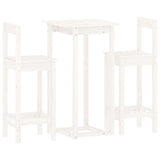 Vidaxl 3-delige barset massief grenenhout wit