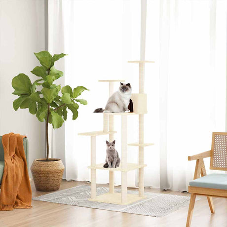 Vidaxl Cat Furniture z Sisal Scratosing Posts 153 cm kremowe kremowe