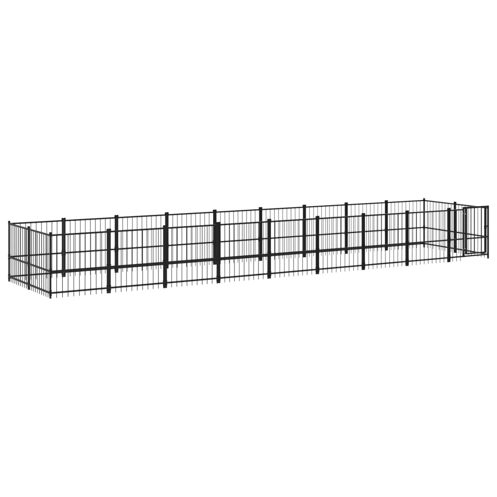 Kennel psa vidaxl na zewnątrz 16,89 m² stal