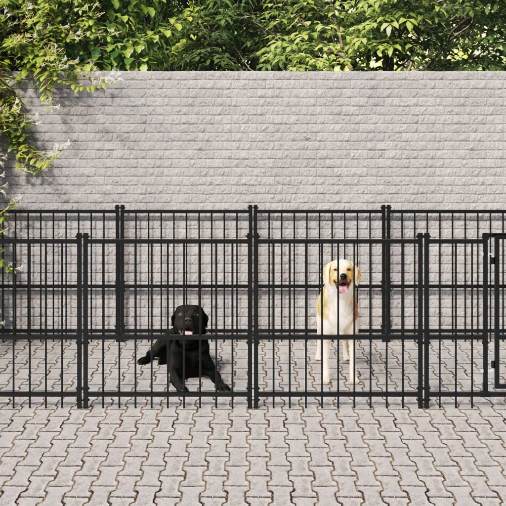 Kennel psa vidaxl na zewnątrz 16,89 m² stal
